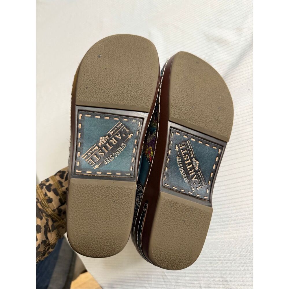 L'Artiste by Spring Step Zagabank Woven Leather Clogs Size 38 US 8 - Picture 8 of 9